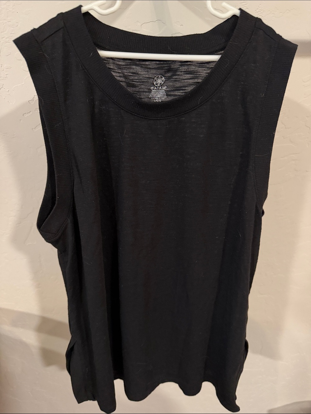 GAIAM Black Ribbed Workout Tank